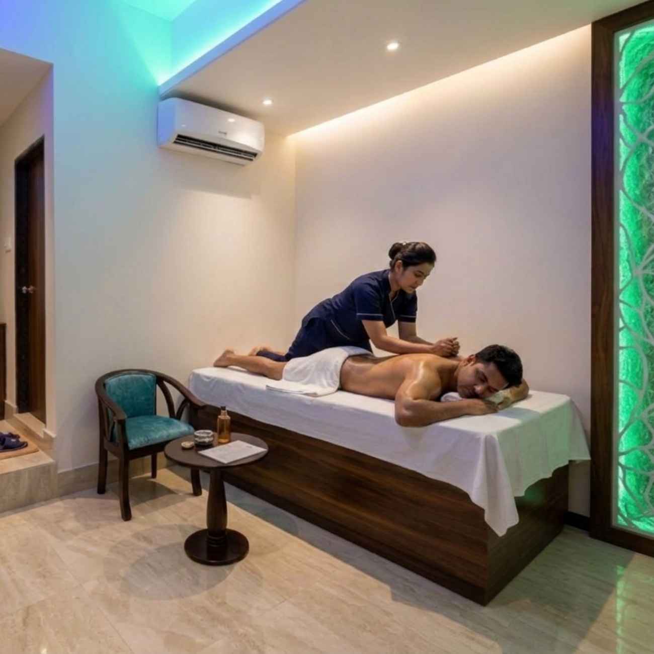 Professional massage treatment room at Gulshan Thai SPA Center in Dhaka